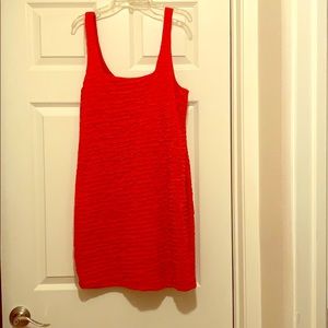 Red ruffle tank party dress
